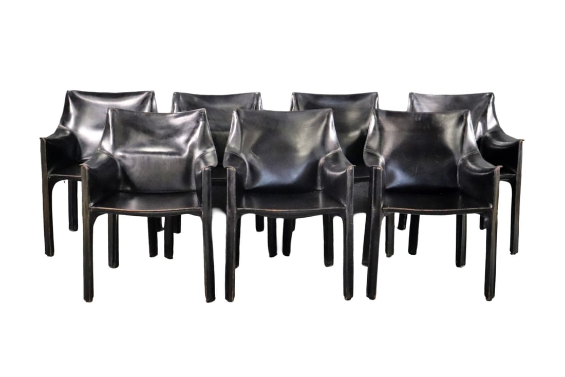 7 SIGNED CASSINA LEATHER ARM CHAIRS (1 of 12)