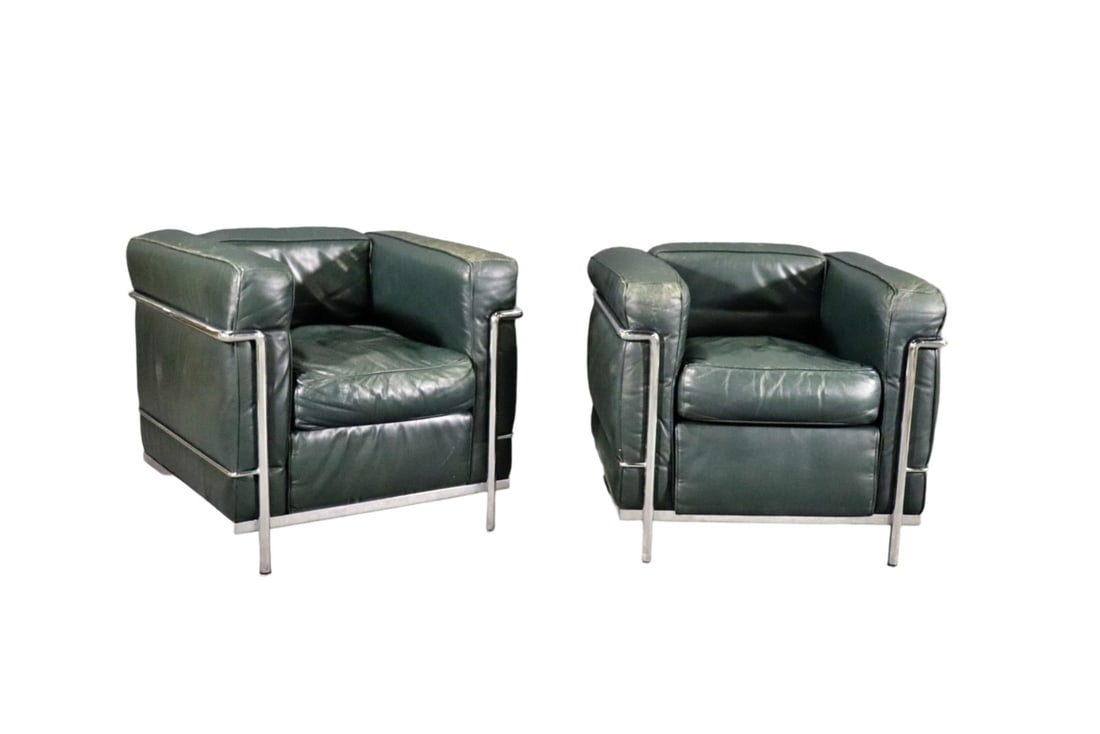 PAIR LE CORBUSIER CASSINA L2 CHAIRS (1 of 9)