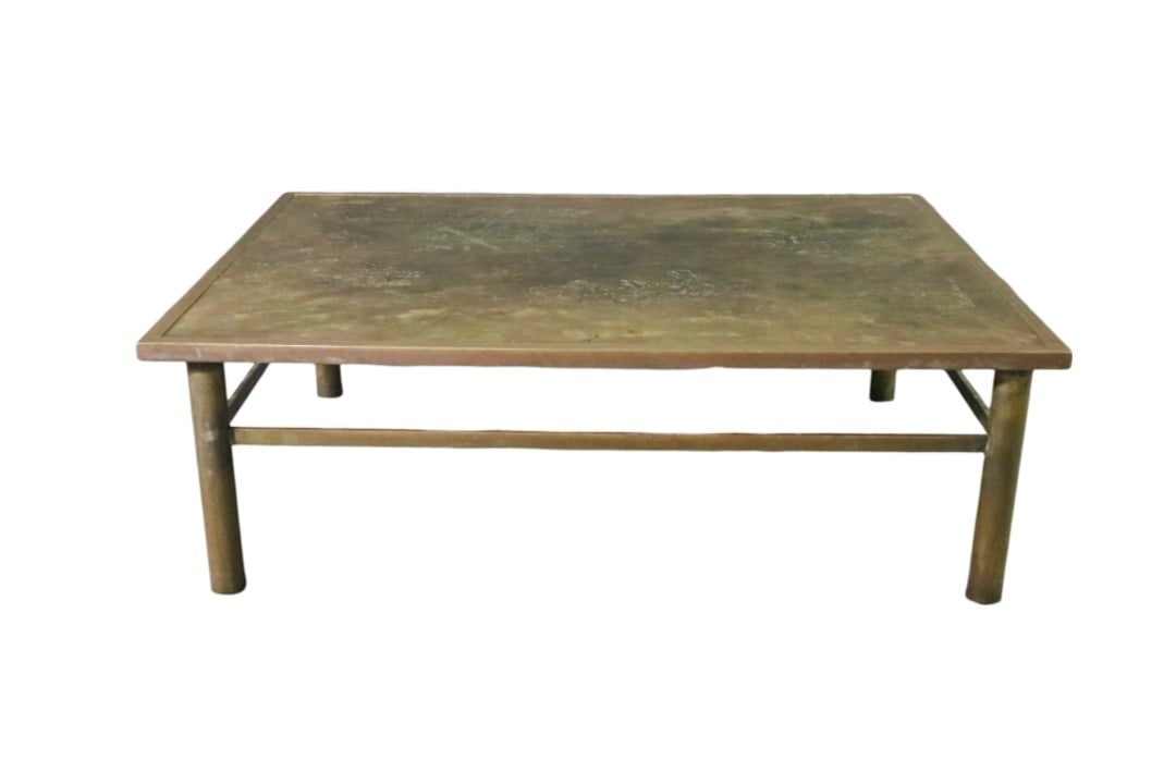 PHILIP & KELVIN LAVERNE ZODIAC COFFEE TABLE: Metal. Signed. 15 5/8" h x 48" w x 35 7/8" d.