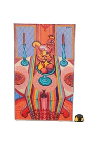 GIBSON MODERN STILL LIFE PAINTING ON BOARD