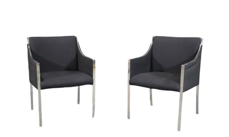PAIR JENS RISOM CHROME STEEL CHAIRS