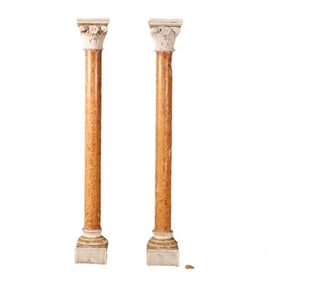 PAIR MARBLE COLUMNS