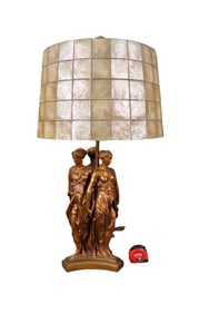 F. BARBEDIENNE FONDEUR BRONZE FIGURAL LAMP