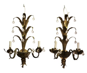 PAIR FLORENTINE WALL SCONCES