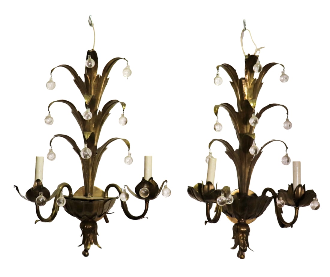 PAIR FLORENTINE WALL SCONCES (1 of 11)