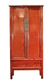 RED LACQUERED ASIAN CABINET
