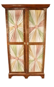 ANTIQUE REGENCY INLAID 2 DOOR CABINET