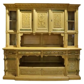 GOLDEN OAK HERTER BROTHERS ATTRIBUTED COURT CABINET