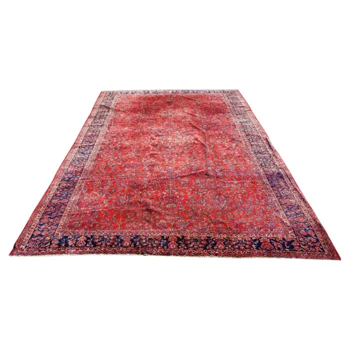PALACE PERSIAN SAROUK RUG: Circa 1910. From Iran. This rug was in "The Philadelphian" apartment building. A famous landmark directly across from the Philadelphia Art Museum. 164" w x 273 1/2" l.