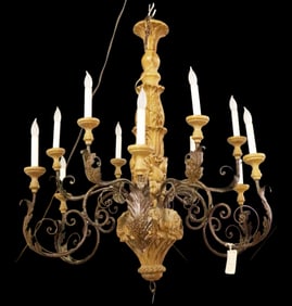 ANTIQUE ITALIAN 12 ARM CHANDELIER