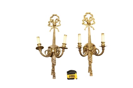 PAIR LOUIS XVI STYLE 2 CANDLE SCONCES