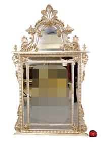 LABARGE ITALIAN SILVER GILT WOOD MIRROR