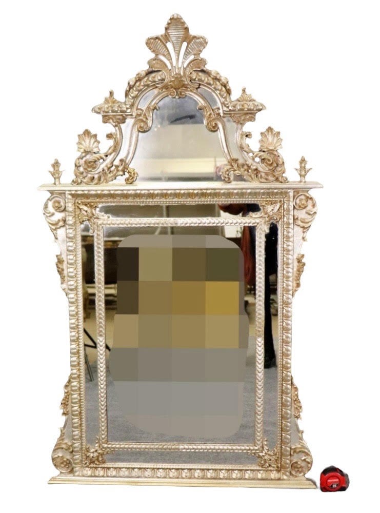 LABARGE ITALIAN SILVER GILT WOOD MIRROR (1 of 10)