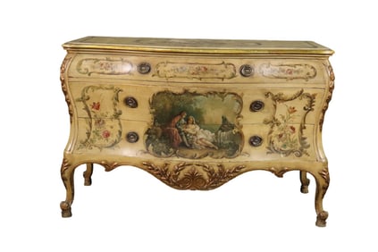 VENETIAN DECORATED BOMBAY COMMODE