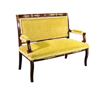 FRENCH EMPIRE ORMOLU MOUNTED SETTEE