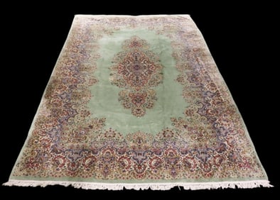 LIGHT GREEN KIRMAN CARPET