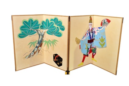 2 SECTION 2 PANEL ASIAN SCENES PAINTING