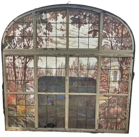 LARGE ARCHITECTUAL STAINED GLASS WINDOW
