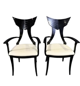 PAIR PIETRO CONSTANTINI WINGED ITALIAN ARM CHAIRS