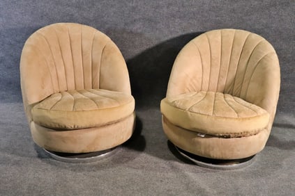PR MILO BAUGHMAN FOR THAYER COGGIN SWIVEL & ROCKING CLUB CHAIRS