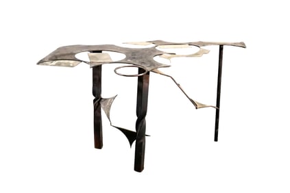BRUTALIST METAL TABLE BASE