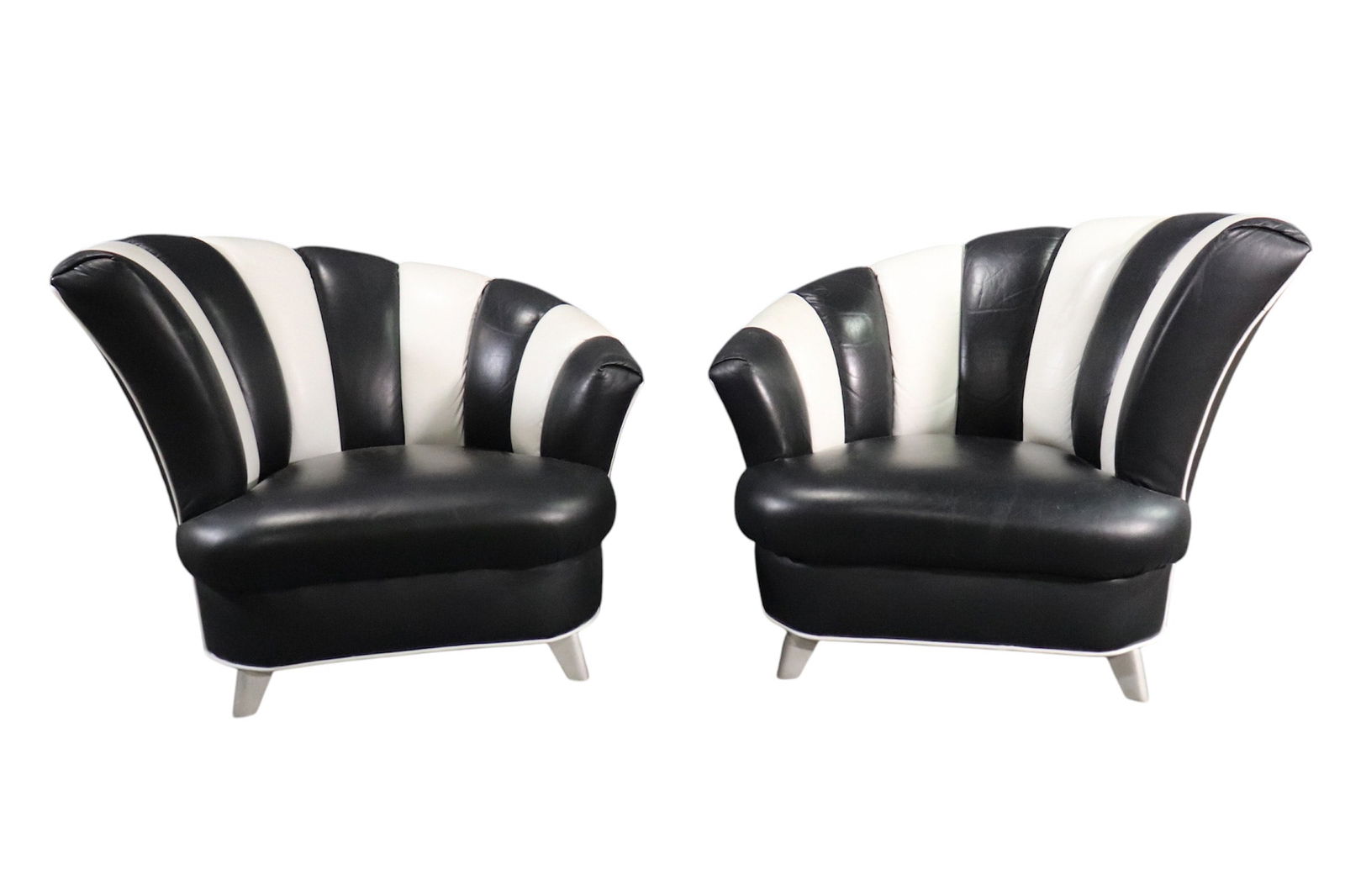 PAIR KAGAN STYLE FAN BACK SLIPPER CHAIRS (1 of 10)