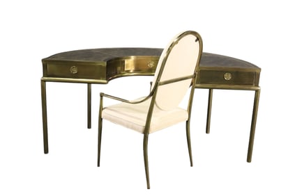 MASTERCRAFT SEMI CIRCULAR DESK & CHAIR