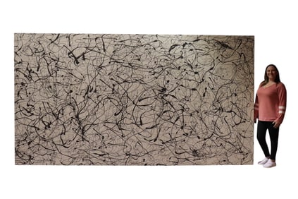 LARGE UNSIGNED ABSTRACT PAINTING ON CANVAS