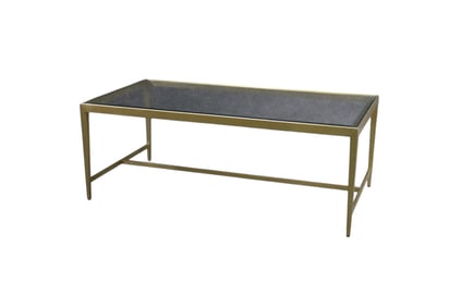 MID CENTURY MODERN GLASS TOP COFFEE TABLE