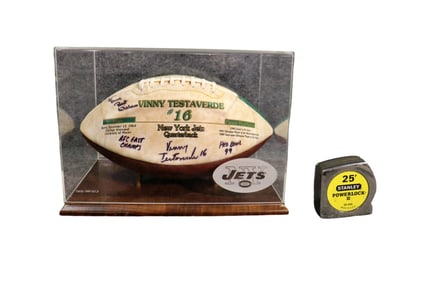 SIGNED VINNY TESTAVERDE AFC EAST CHAMPS PRO BOWL 99 FOOTBALL