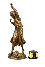 DUMAIGE LOUIS XV STYLE BRONZE SCUPLTURE OF A WOMAN