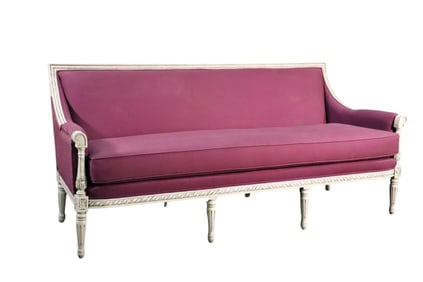 LOUIS XVI STYLE DISTRESSED SOFA