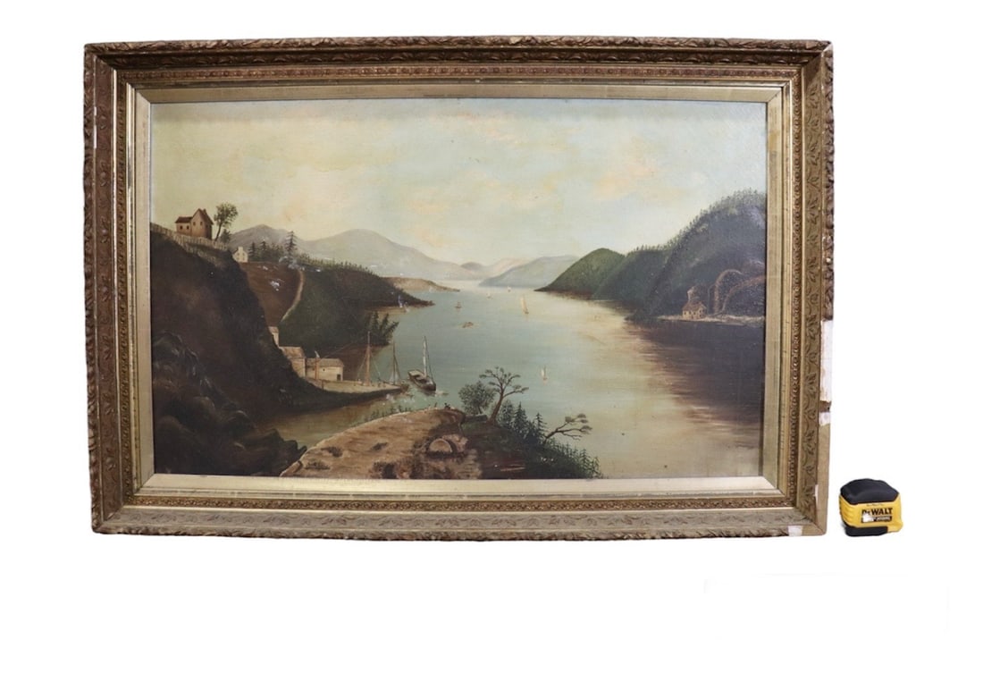 OIL PAINTING HUDSON RIVER SCENE (1 of 9)
