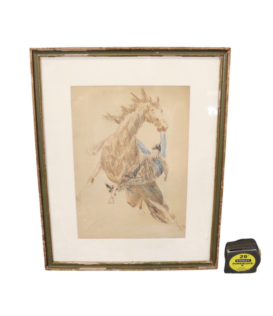 SIGNED EDWARD BOREIN MIXED MEDIA BRONCO (1 of 9)