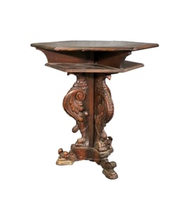 RENAISSANCE STYLE HEX TOP FIGURAL TABLE