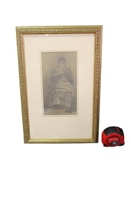 EMILE HOETERICKX SIGNED PENCIL SKETCH SEATED WOMAN READING