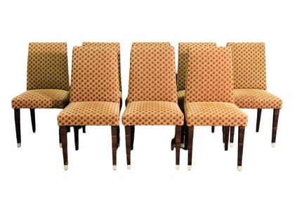 8 DECO RUHLMANN STYLE ROSEWOOD DINING CHAIRS