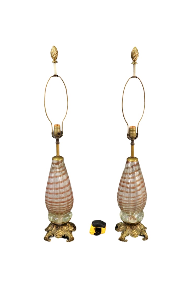 PAIR MURANO GLASS TABLE LAMPS (1 of 11)
