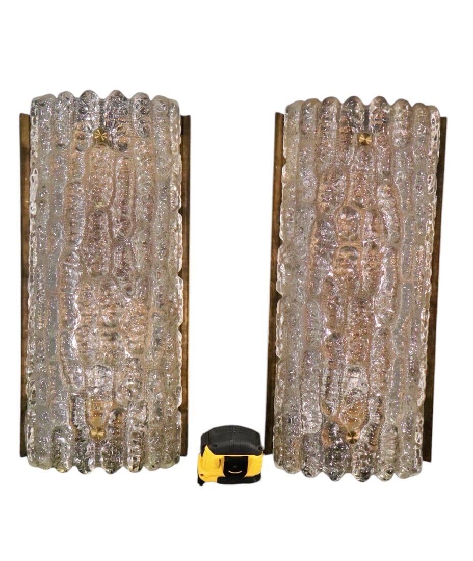 PAIR MURANO GLASS WALL SCONCES (1 of 8)