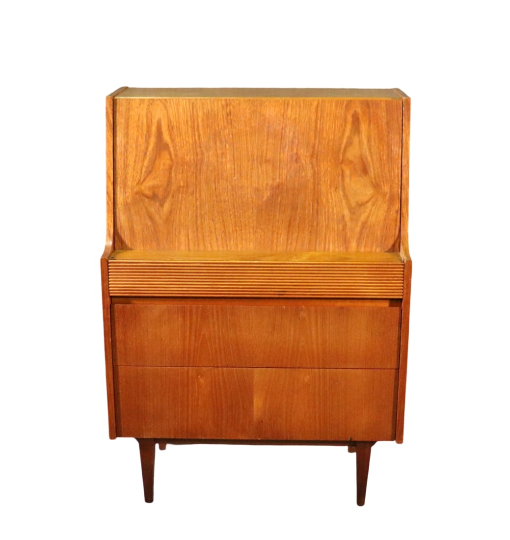 ELLIOTTS OF NEWBURY TEAK DROP FRONT DESK (1 of 16)