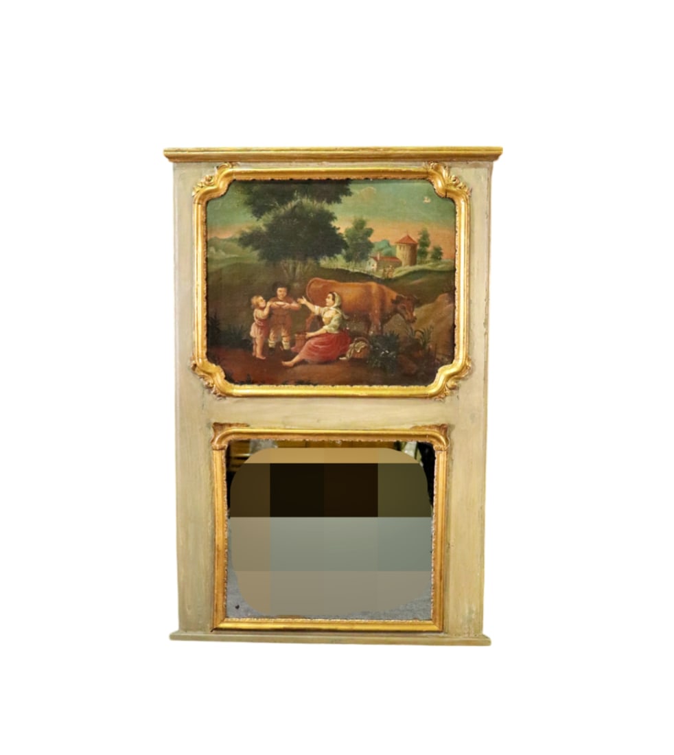 ANTIQUE LATE 18TH C/EARLY 19TH C TRUMEAU MIRROR (1 of 13)