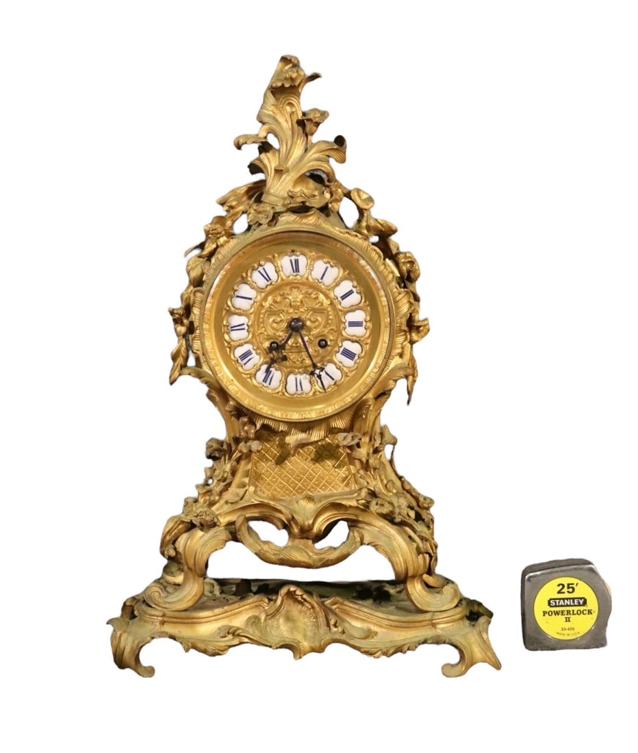 FRENCH 19TH C ROCOCO STYLE MANTEL CLOCK (1 of 14)