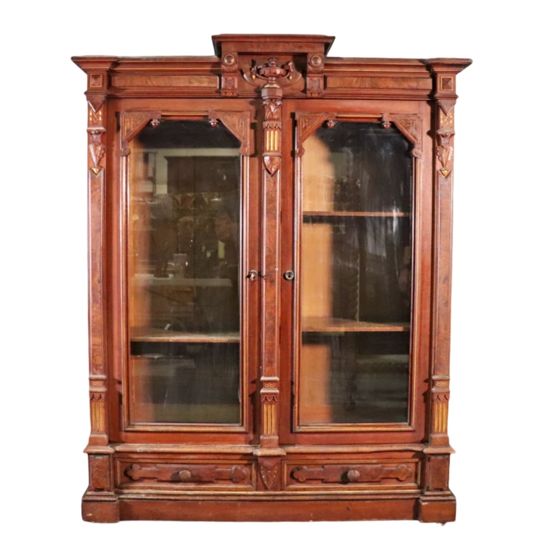 VICTORIAN 2 DOOR BOOKCASE (1 of 14)