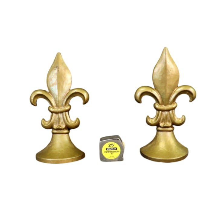 PAIR GILT METAL BOOKENDS (1 of 5)