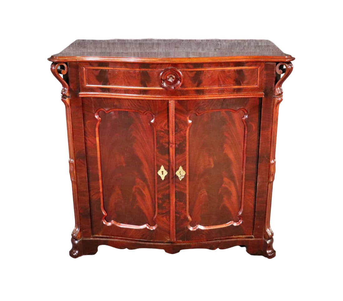 19TH C MAHOGANY 2 DOOR CABINET (1 of 11)