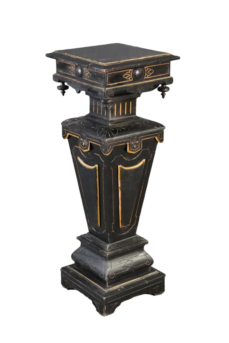 EBONIZED RENAISSANCE VICTORIAN PEDESTAL ATTR HERTER BROTHERS (1 of 13)