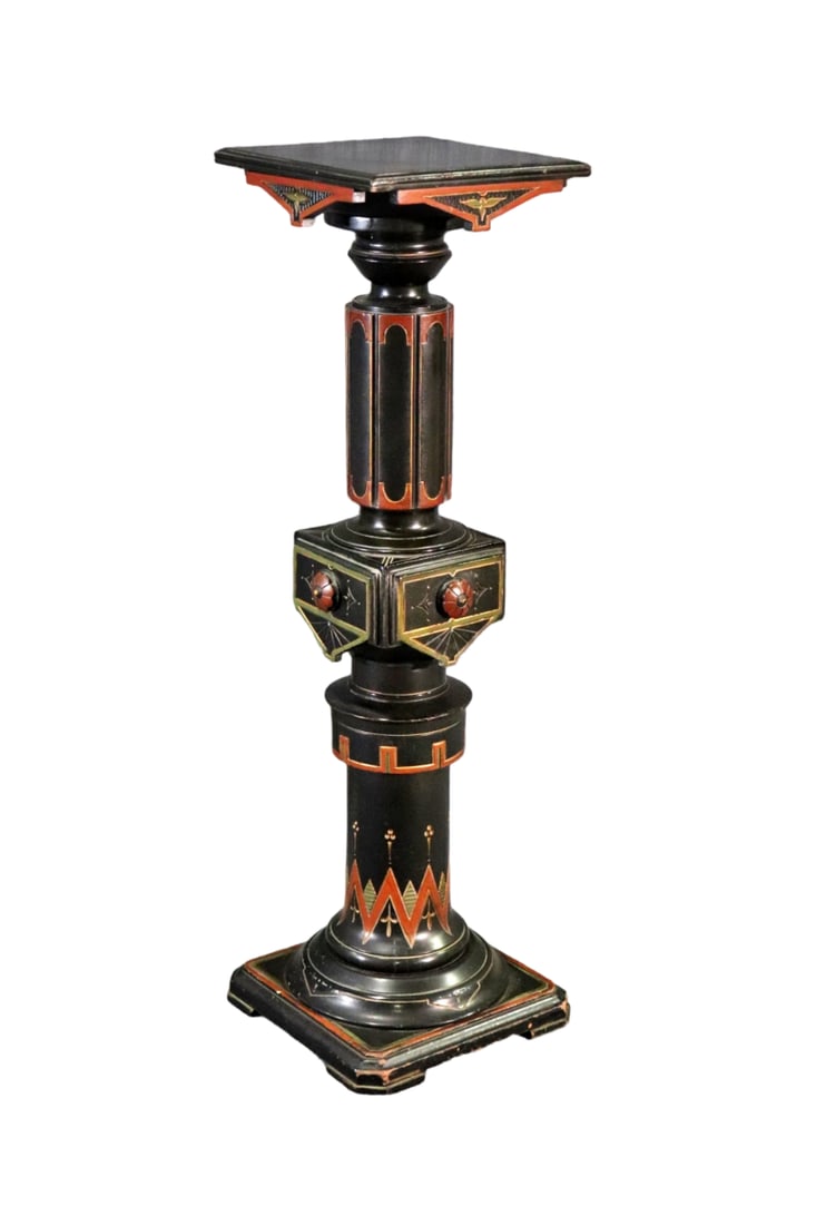 EBONIZED RENAISSANCE VICTORIAN PEDESTAL BY KILLIAN BROTHERS (1 of 10)