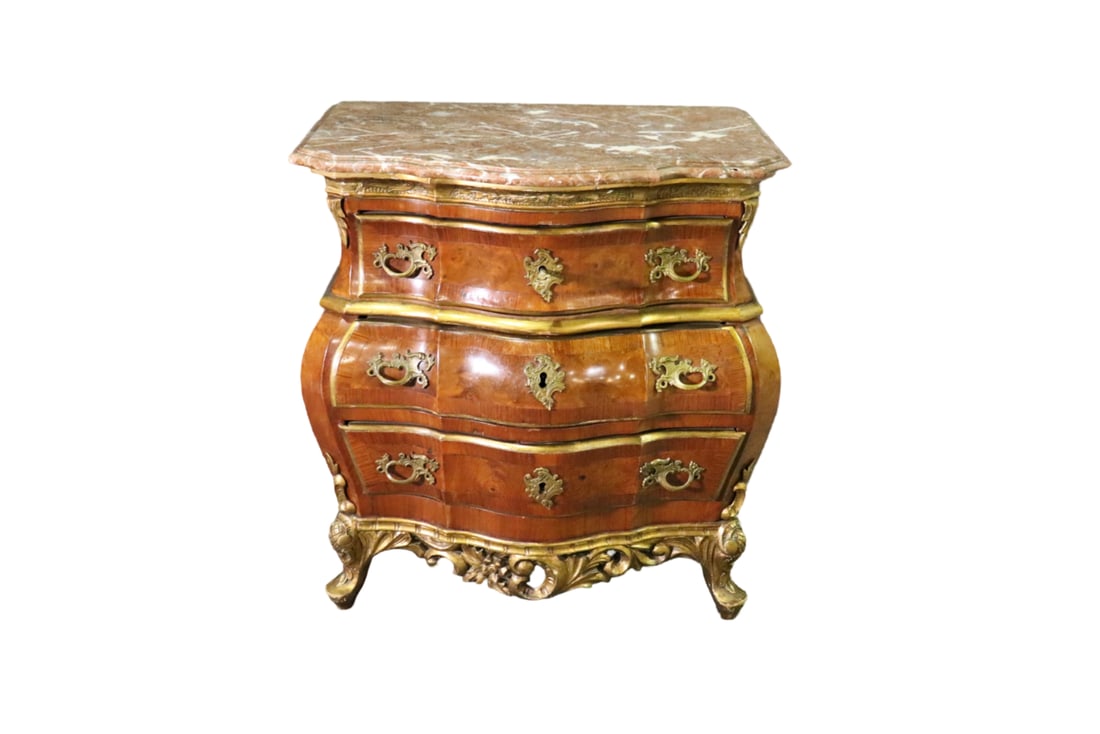 CONTINENTAL MARBLE TOP 3 DRAWER BOMBAY COMMODE (1 of 12)