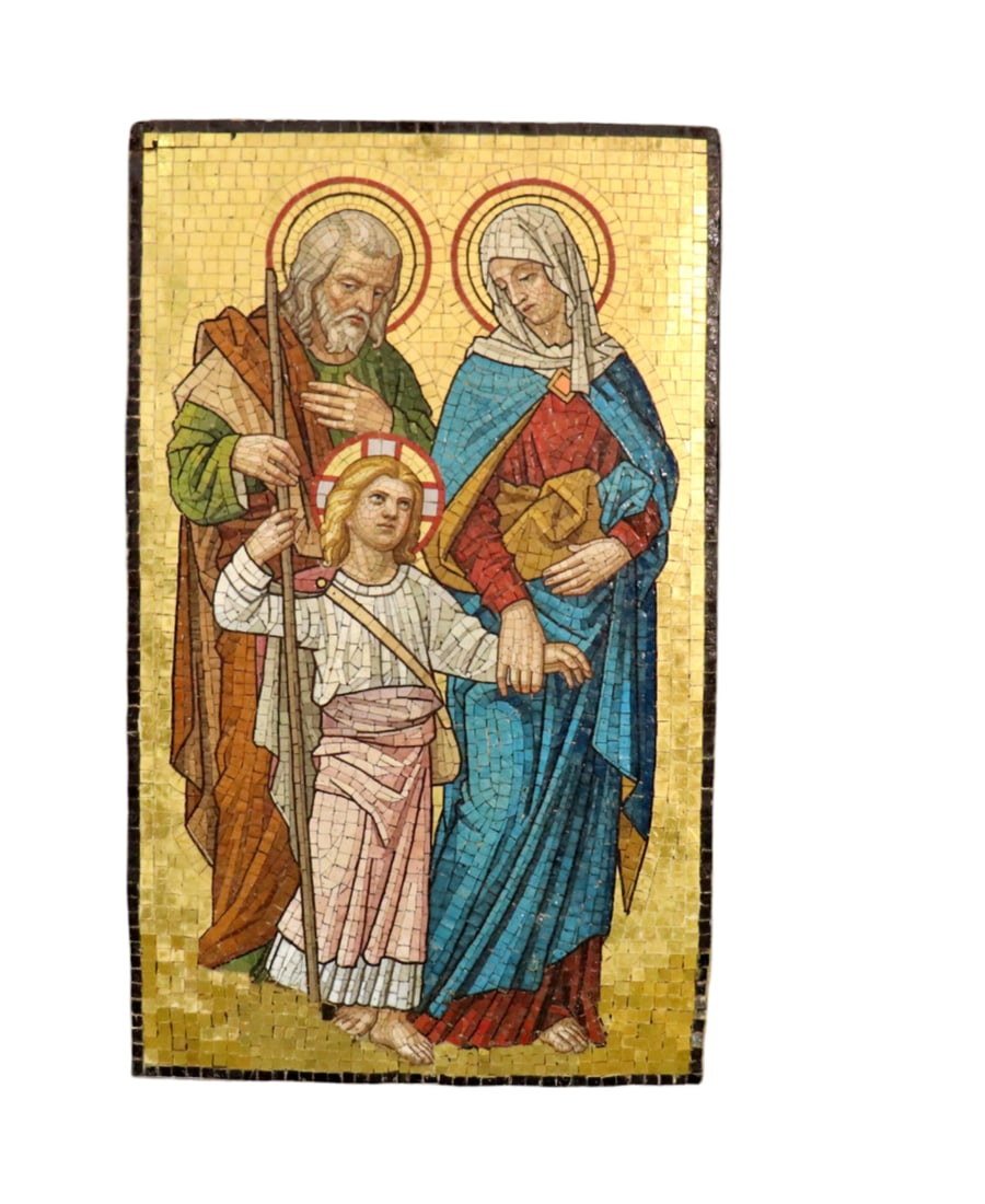 LARGE ANTIQUE MOSAIC TILE ICON (1 of 12)