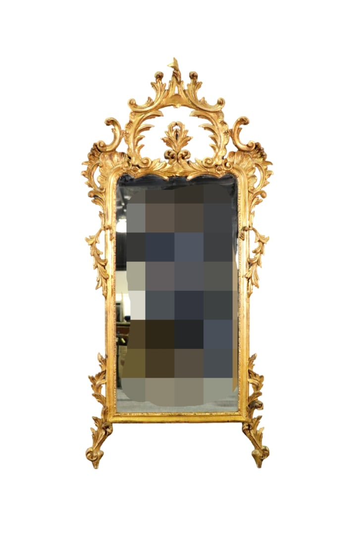 LOUIS XV ROCOCO STYLE GILT MIRROR (1 of 7)